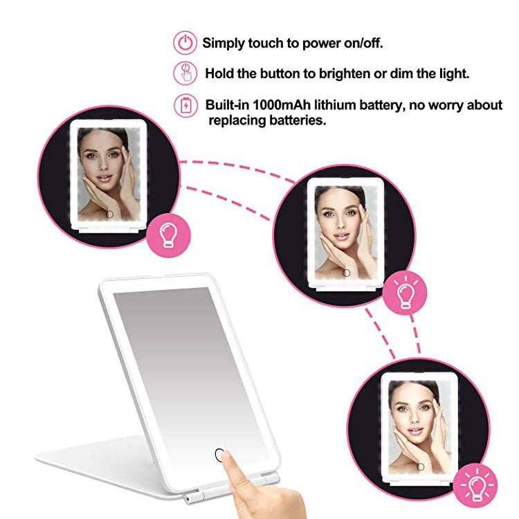Lighted Slim Travel Make Up Mirror