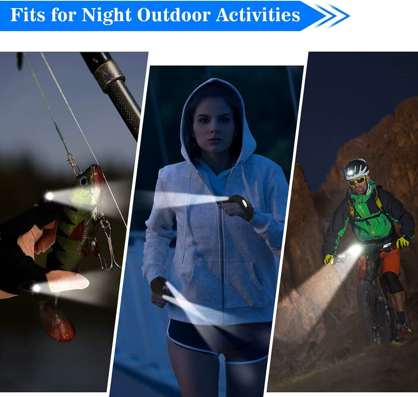 HandsFree led flashlight gloves