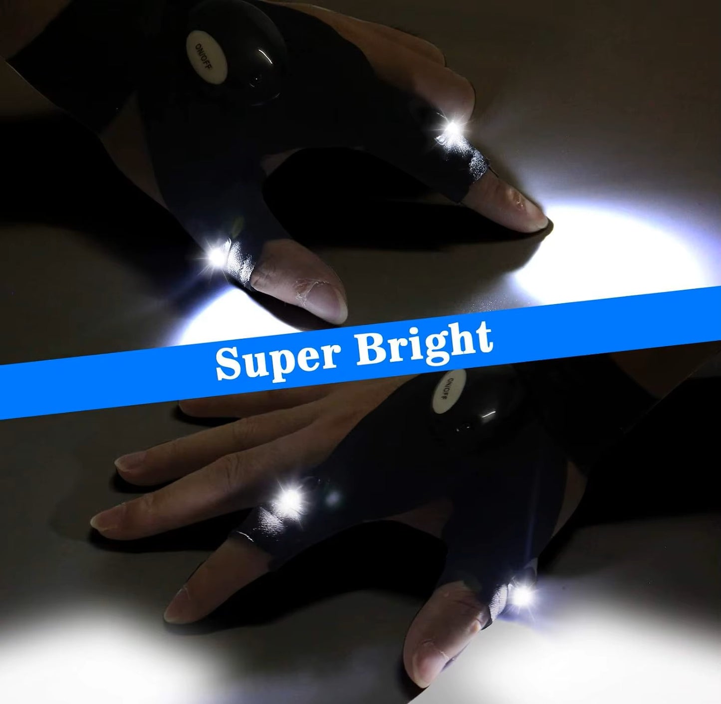 HandsFree led flashlight gloves