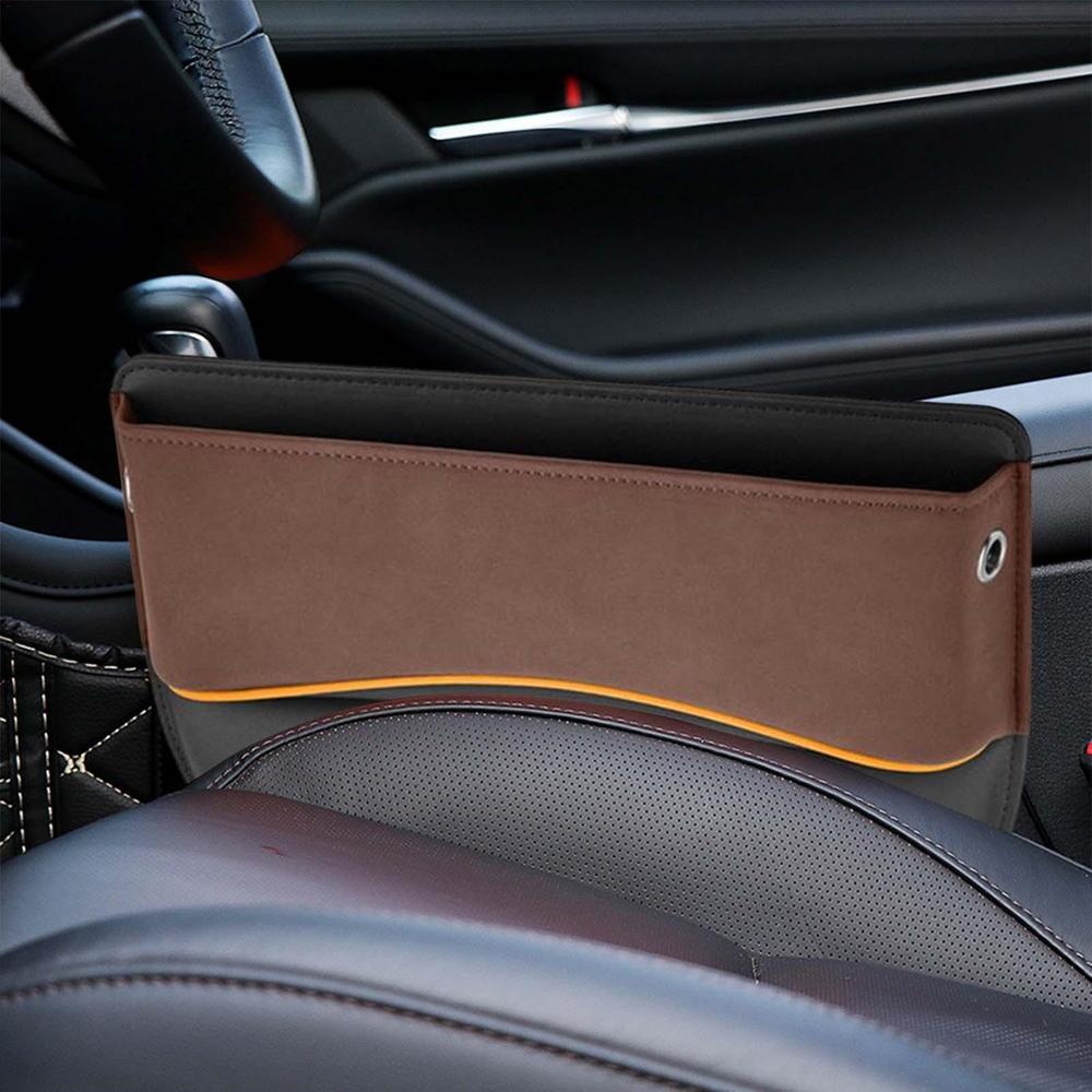 2 in 1 Car Suede Seat Side Storage Pocket / Car Seat Gap Filler Organizer