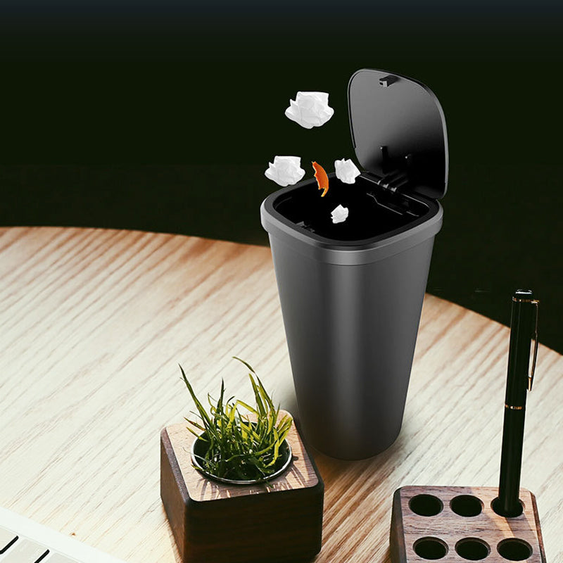 Car Auto Garbage Trash Can Automotive Waste Storage office and home Rubbish  Bin for Vehicle Cup Holder Door - Classic Gray Grey