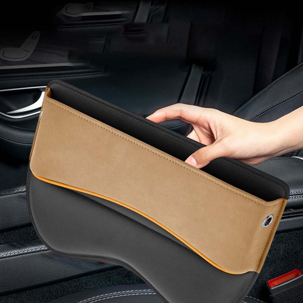 2 in 1 Car Suede Seat Side Storage Pocket / Car Seat Gap Filler Organizer