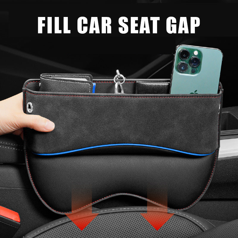 2 in 1 Car Suede Seat Side Storage Pocket / Car Seat Gap Filler Organizer